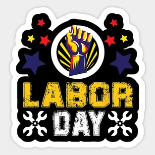 Retro Happy Labor Day Union Strong Graphics Men Women Sticker